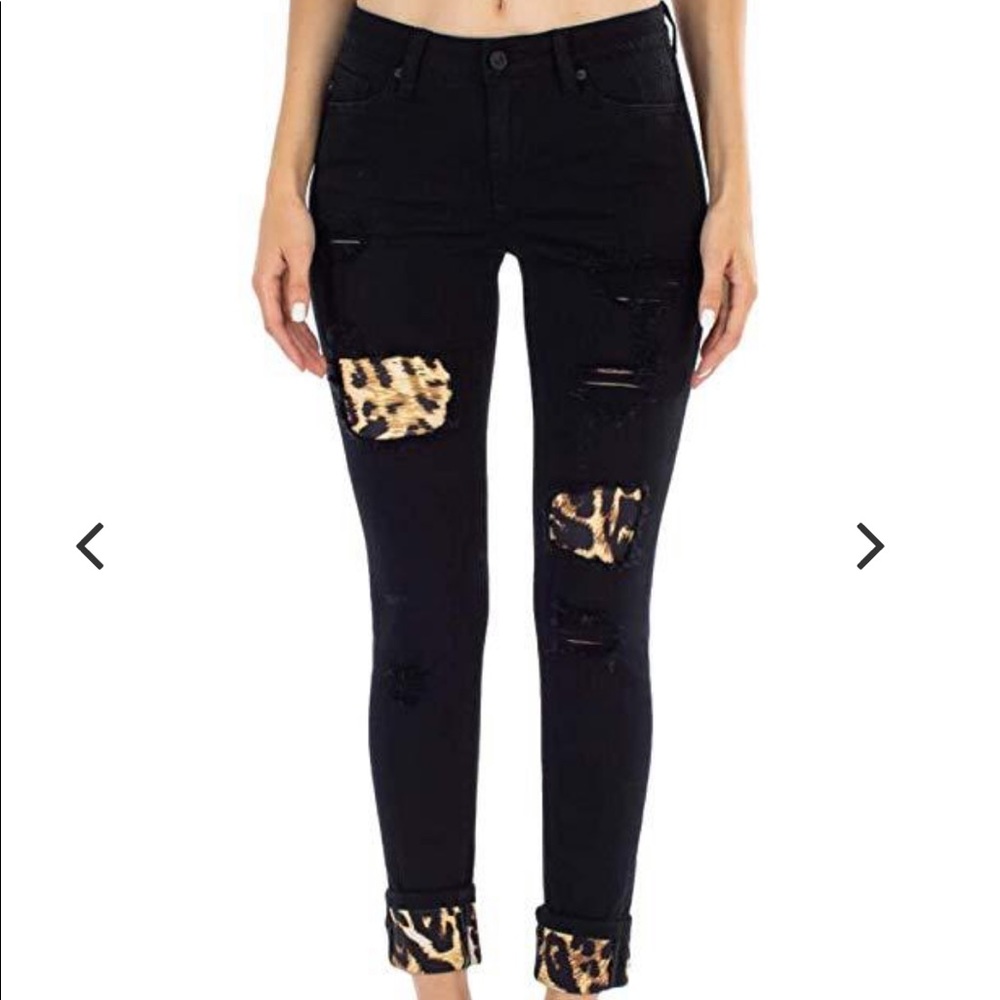 Plus Size Kan Can Leopard Ankle Skinny